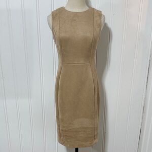 Calvin Klein Faux Suede Sheath Dress Size 4